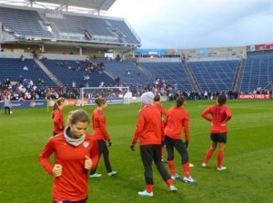 The USWNT trains at Toyota Park in Bridgeview, Ill. on Oct. 19, 2012. Photo by U.S. Soccer.