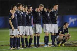 Georgetown watch and wait during their penalty-kick shootout against Maryland on Friday. Photo courtesy of Georgetown Sports Information.