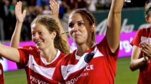 Alex Morgan is dominating the spotlight in the leadup to the inaugural NWSL final.  Photo property of Craig Mitchelldyer/Portland Thorns FC.