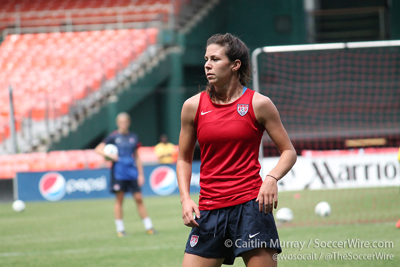 Erika Tymrak during Monday's USWNT training session at RFK Stadium. Photo by Caitlin Murray; property of Caitlin Murray and SoccerWire.com.