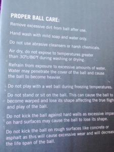 Ball Care Instructions