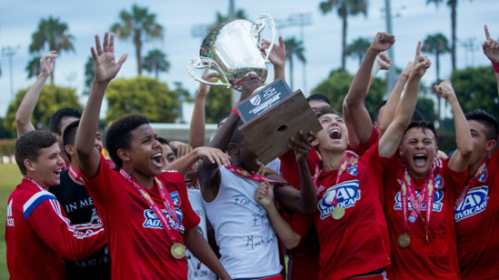 Carson, Calif. - Saturday, July 18, 2015: FC Dallas defeat New York Red Bulls to win the 2014-15 U-16 US Soccer Development Academy Championship at Glenn "Mooch" Myernick Field at StubHub Center.