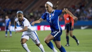 Frisco, TX - February 15, 2016: The USWNT defeated Puerto Rico 10-0 at the CONCACAF Women's Olympic Qualifying Tournament in Toyota Stadium.