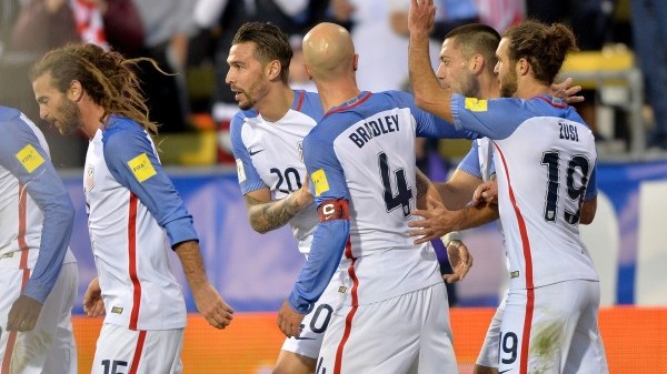 Columbus, OH - March 29, 2016: The U.S. Men's National team go up 2-0 over Guatemala with a Geoff Cameron goal during first half action in World Cup Qualifying play at MAPFRE Stadium.