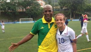Lorne Donaldson and his former player Mallory Pugh (courtesy of Soccer America)