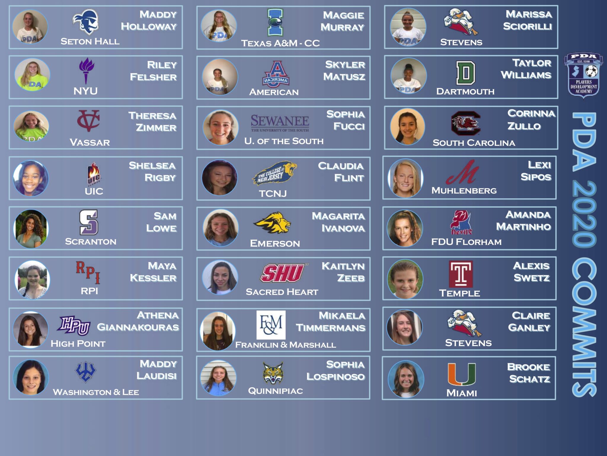 PDA Girls Soccer announces over 50 college commitments SoccerWire