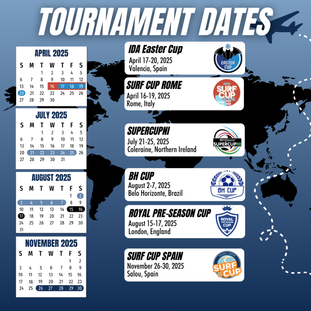 Global Sports Experiences 2025 Tournament Lineup Play in Spain, Italy